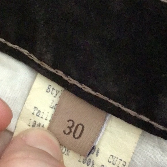 VINTAGE brown suede high waisted pants size 30 - Picture 8 of 13